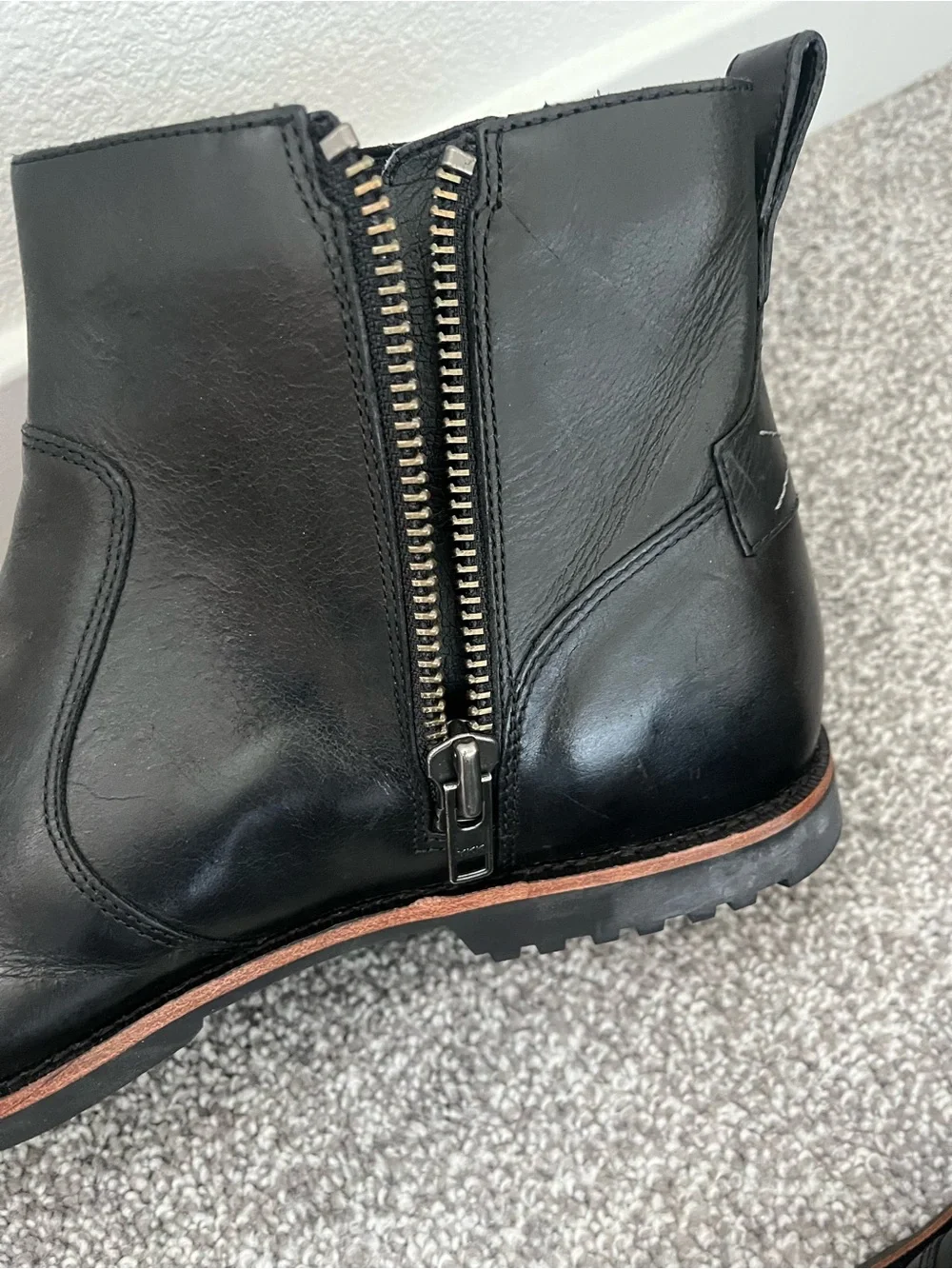 Men’s Timberland Black Leather Ankle Boots, size US 12